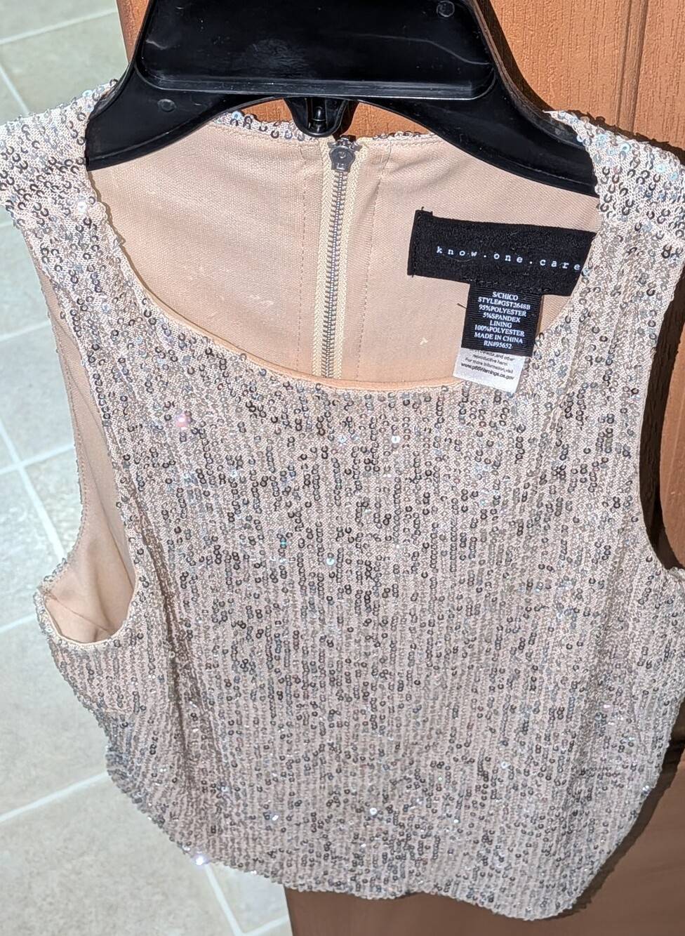 know.one.care Sequin Sleeveless Camisole - Blush